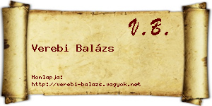Verebi Balázs névjegykártya